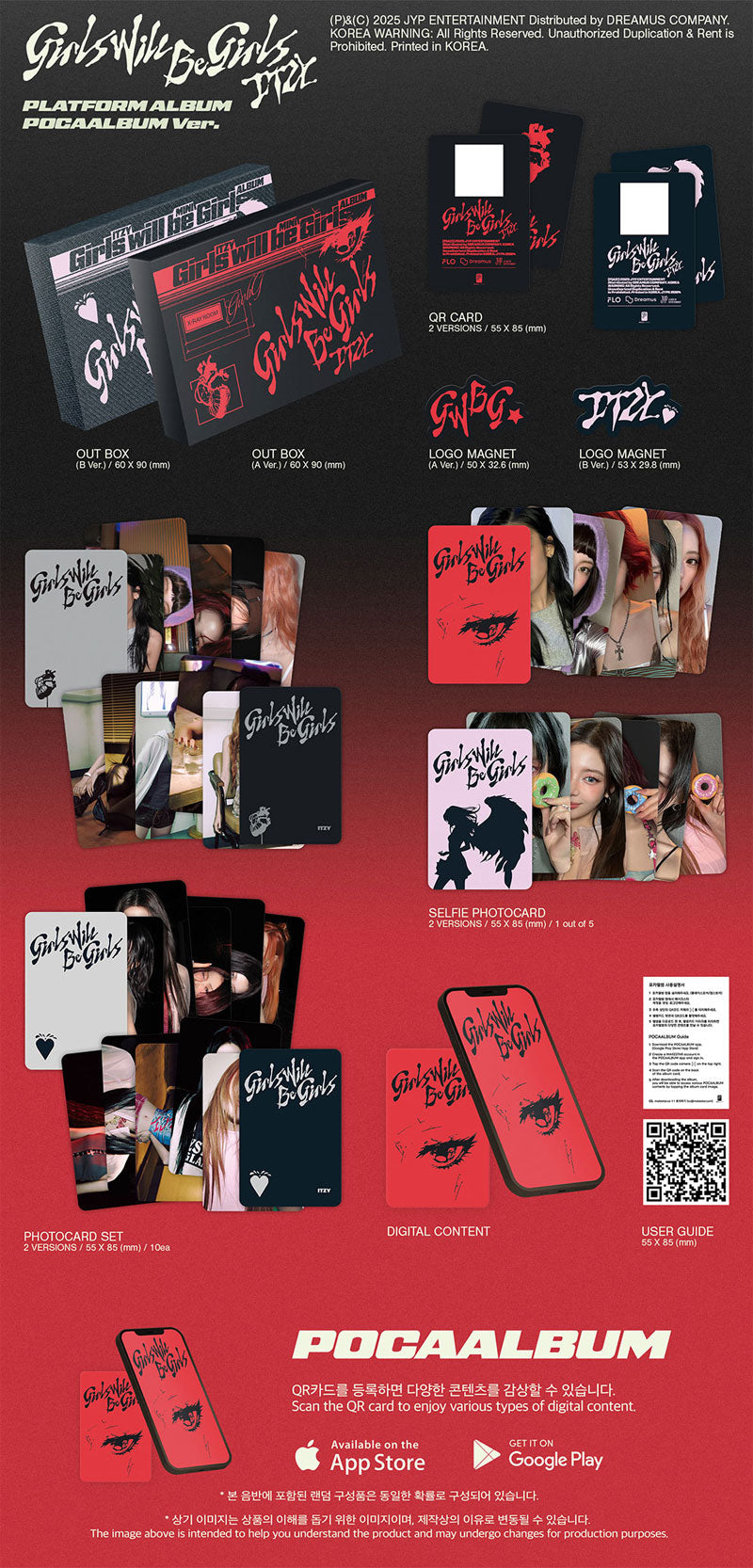 ITZY - [Girls Will Be Girls] (PLATFORM ALBUM POCAALBUM Ver.) (2 TYPES Random)