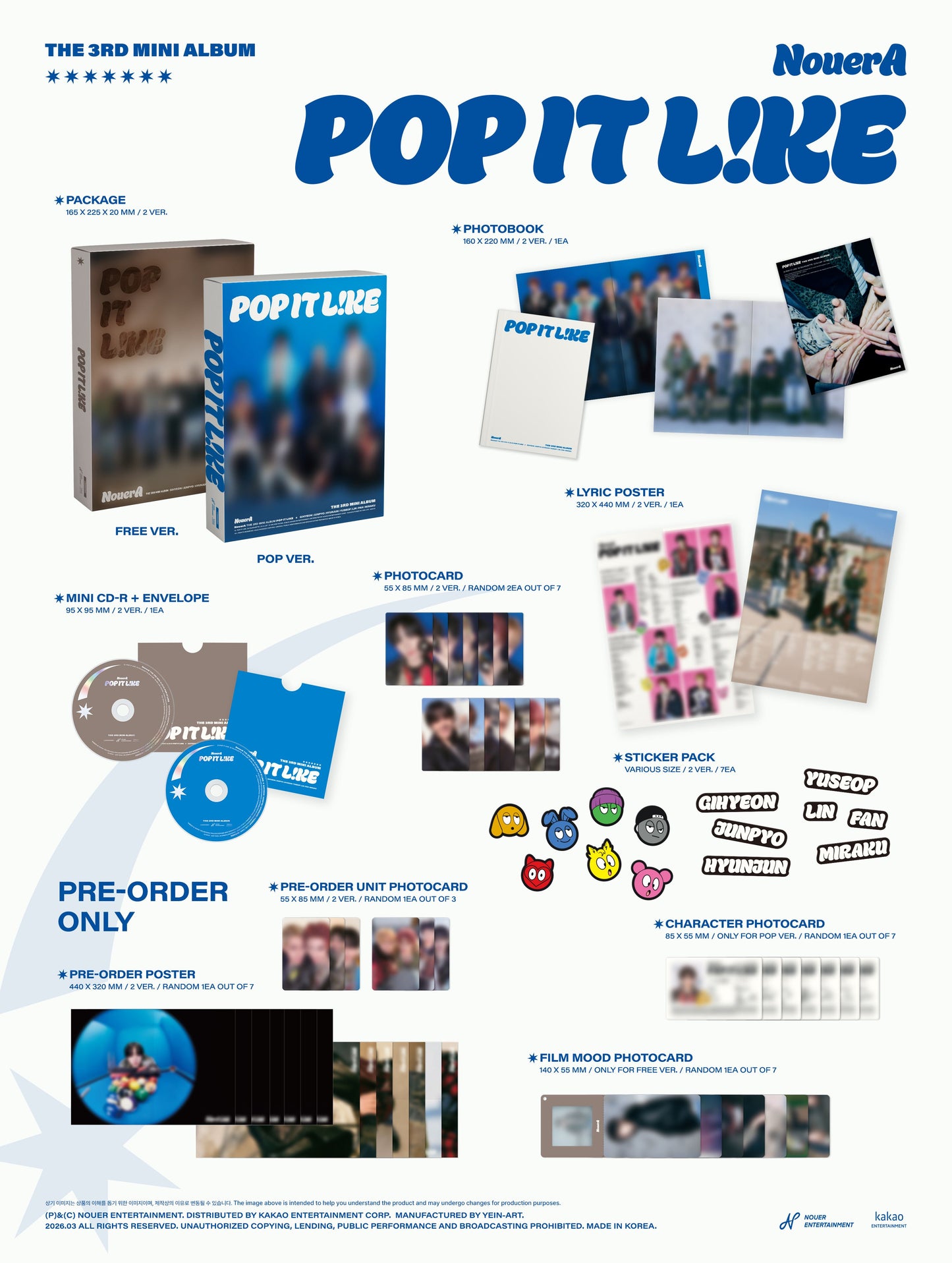 NouerA - 3rd mini album [POP IT LIKE] (2 TYPES Random)