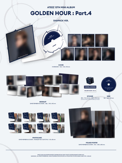 ATEEZ - 13th mini album [GOLDEN HOUR : Part.4] (DIGIPACK VER.) (8 TYPES Random)